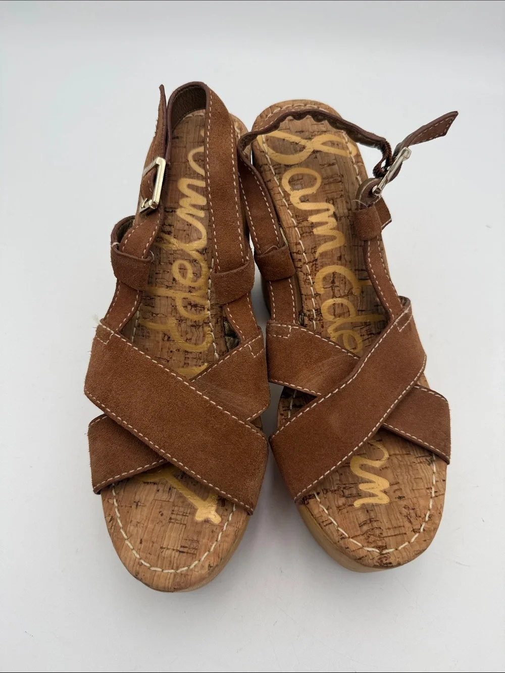 Sam Edelman Brown Suede Platform Sandals - Women 9.5M chunky Y2K gothic retro